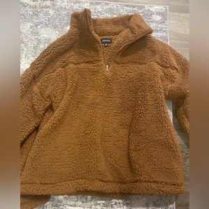 Zenana Brown Sherpa pullover. XL.